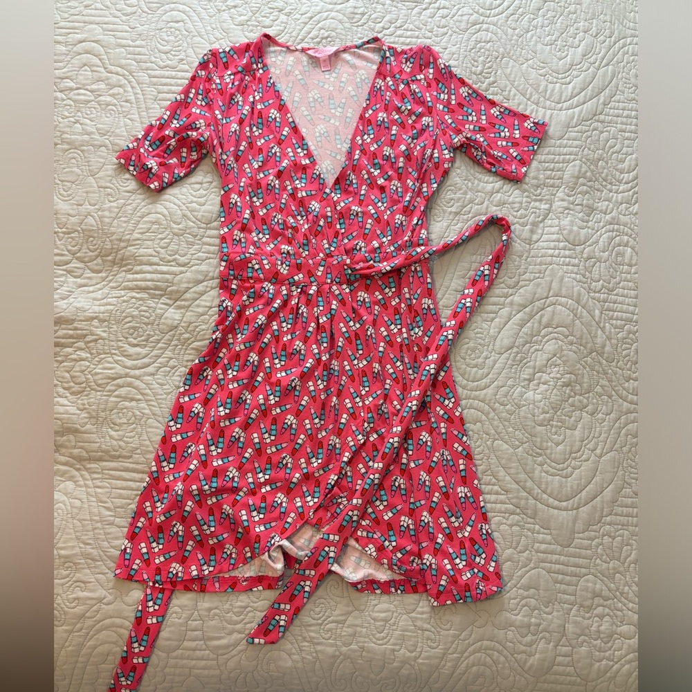 Lilly Pulitzer Lipstick Print Wrap Dress